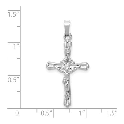 14K White Gold INRI Crucifix Pendant – view 5