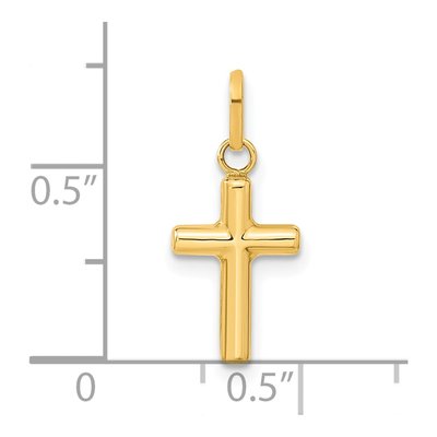 14K Yellow Gold Hollow Cross Pendant – view 4