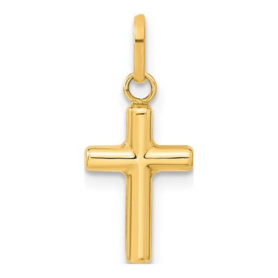 14K Yellow Gold Hollow Cross Pendant