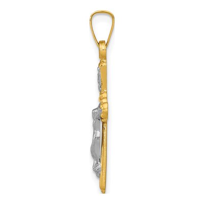 14K Two-Tone Gold INRI Crucifix Pendant – view 3