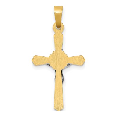 14K Two-Tone Gold INRI Crucifix Pendant – view 4