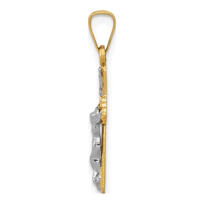 14K Two-Tone Gold INRI Crucifix Pendant – view 3