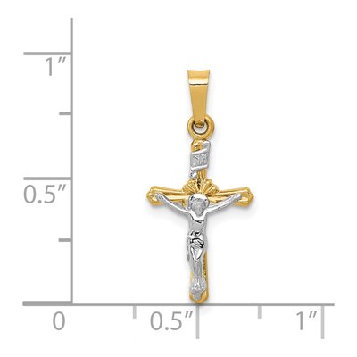 14K Two-Tone Gold INRI Crucifix Pendant – view 5