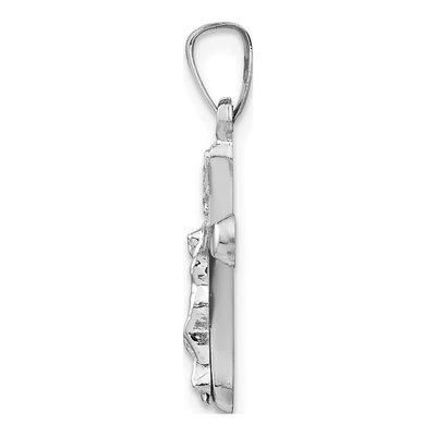 14K White Gold INRI Crucifix Pendant – view 3