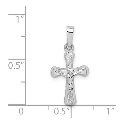 14K White Gold INRI Crucifix Pendant – view 4