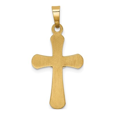 14K Two-Tone Gold Rounded Crucifix Pendant – view 4
