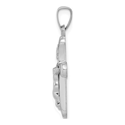 14K White Gold INRI Crucifix Pendant – view 3