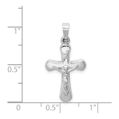 14K White Gold INRI Crucifix Pendant – view 5