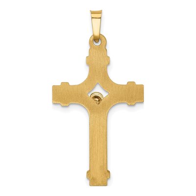 14K Two-Tone Gold INRI Crucifix Pendant – view 4