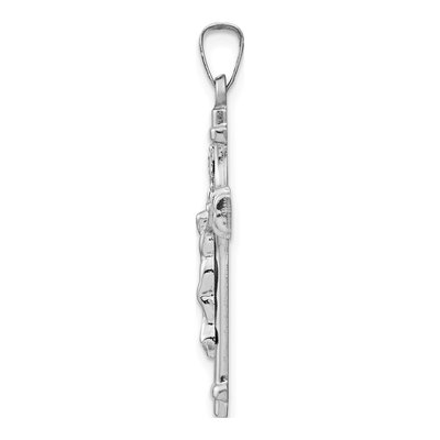 14K White Gold INRI Crucifix Pendant – view 3