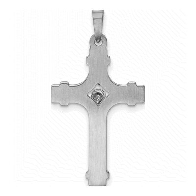 14K White Gold INRI Crucifix Pendant – view 4
