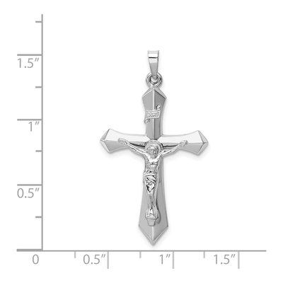 14K White Gold INRI Crucifix Pendant – view 5