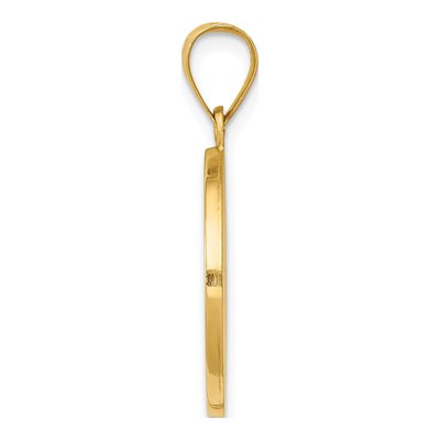 14K Yellow Gold Divino Nino Round Medal Pendant – view 3