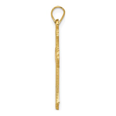 14K Yellow Gold Budded Cross Pendant – view 3