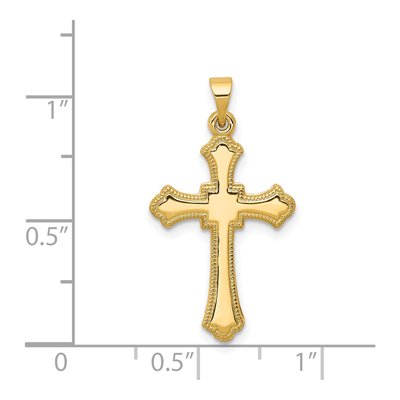14K Yellow Gold Budded Cross Pendant – view 4