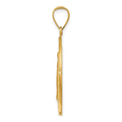 14K Yellow Gold Hollow Spanish Miraculous Medal Pendant – view 3