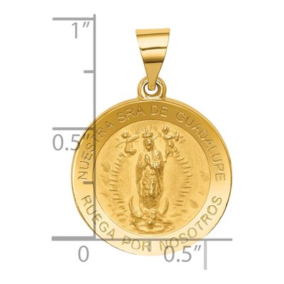 14K Yellow Gold Our of Guadalupe Medal Pendant – view 5