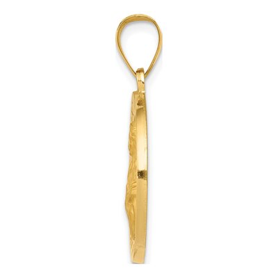 14K Yellow Gold St Agatha Hollow Medal Pendant – view 3