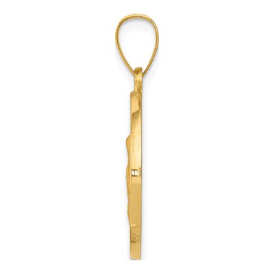 14K Yellow Gold Hollow Spanish Saint Anne Medal Pendant – view 3