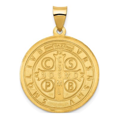 14K Yellow Gold St Benedict Reversible Medal Pendant – view 5