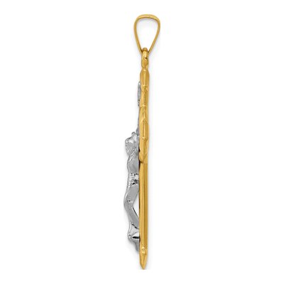 14K Yellow Gold St Benedict Crucifix Pendant – view 3
