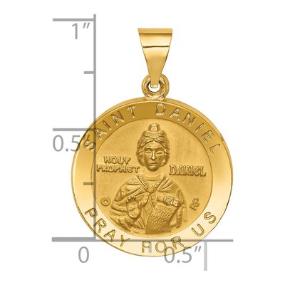 14K Yellow Gold St Daniel Hollow Medal Pendant – view 5