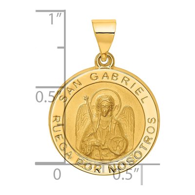 14K Yellow Gold Hollow San Gabriel Medal Pendant – view 5