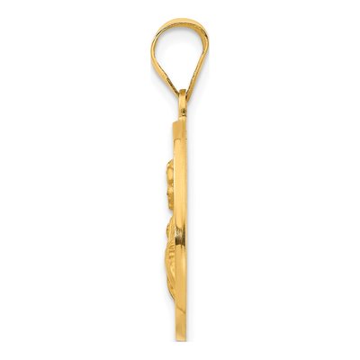 14K Yellow Gold St Maria Goretti Hollow Medal Pendant – view 3