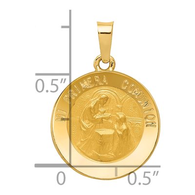 14K Yellow Gold Mi Primera Comunion Medal Pendant – view 5