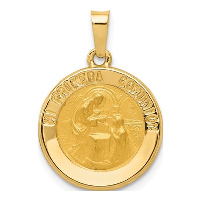 14K Yellow Gold Mi Primera Comunion Medal Pendant