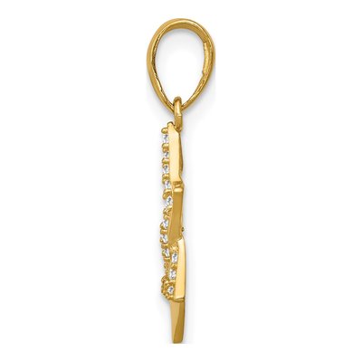 14K Yellow Gold CZ Star of David Pendant – view 3