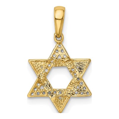 14K Yellow Gold CZ Star of David Pendant – view 4