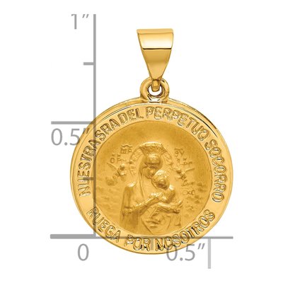14K Yellow Gold Perpetuo Socorro Medal Pendant – view 4
