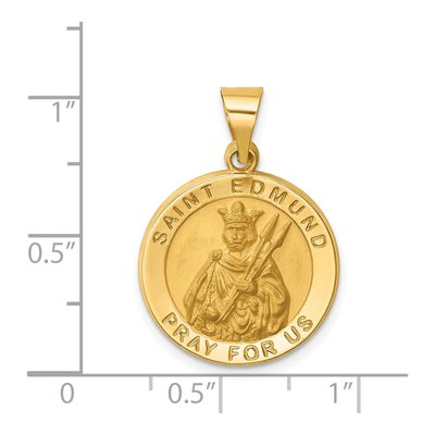 14K Yellow Gold St Edmund Medal Pendant – view 5