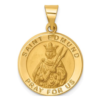 14K Yellow Gold St Edmund Medal Pendant