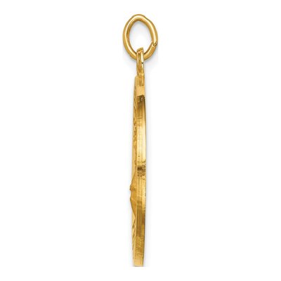 14K Yellow Gold St Florian Medal Round Pendant – view 3