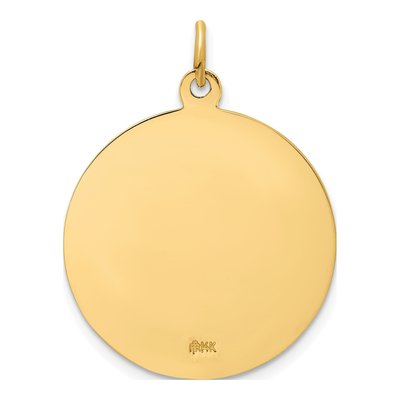 14K Yellow Gold St Florian Medal Round Pendant – view 5