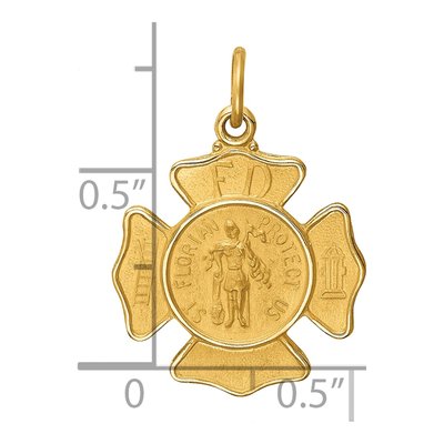 14K Yellow Gold St Florian Fire Dept Badge Charm – view 5