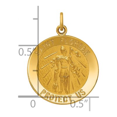 14K Yellow Gold St Florian Medal Pendant – view 4