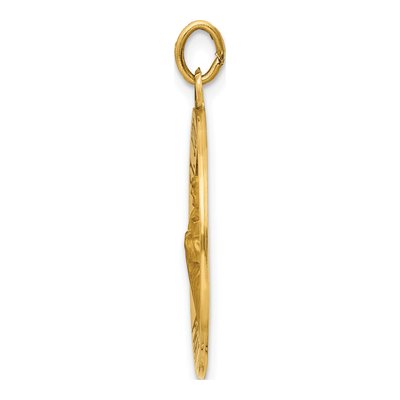 14K Yellow Gold Medium Round St Jude Thaddeus Medal Pendant – view 3