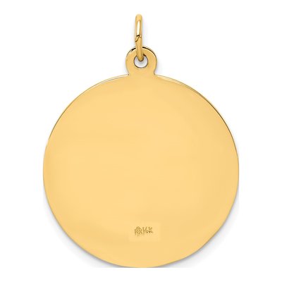 14K Yellow Gold Medium Round St Jude Thaddeus Medal Pendant – view 5
