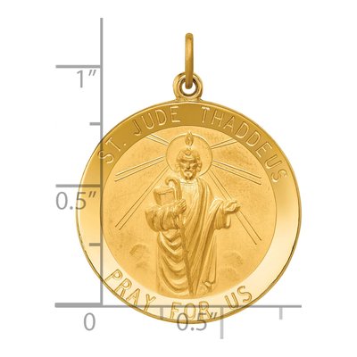 14K Yellow Gold St Jude Thaddeus Medal Pendant – view 5