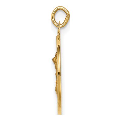 14K Yellow Gold Small Round St Michael Medal Pendant – view 3