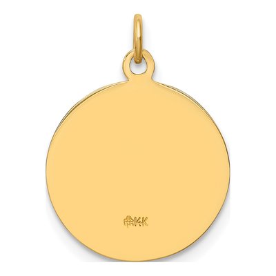 14K Yellow Gold Small Round St Michael Medal Pendant – view 4