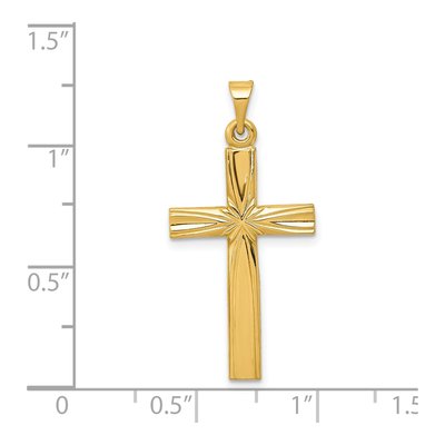 14K Yellow Gold Latin Cross Pendant – view 4