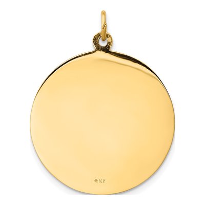 14K Yellow Gold Large Round St Michael Medal Pendant – view 5
