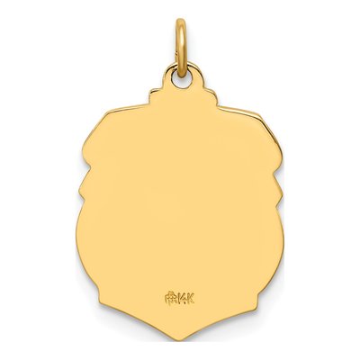 14K Yellow Gold Small St Michael Badge Medal Pendant – view 4