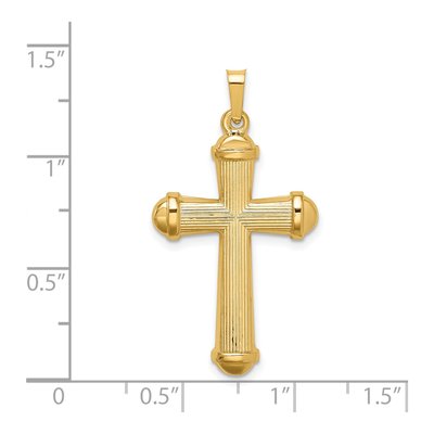 14K Yellow Gold Hollow Cross Pendant – view 5