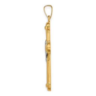 14K Two-Tone Gold Draped Cross Pendant – view 3