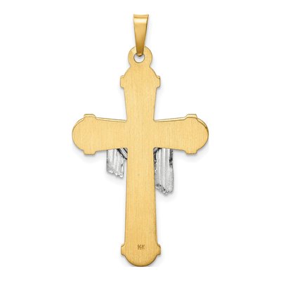 14K Two-Tone Gold Draped Cross Pendant – view 4